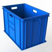 Ящик сплошной 600х400х410мм прямой синий 65059