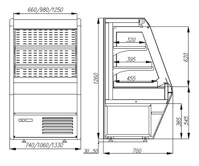 Стеллаж холодильный полувертикальный F13-07 VM 1,3-2 (Carboma 1260/700 ВХСп-1,3) динамика Стеллаж холодильный полувертикальный F13-07 VM 1,3-2 (Carboma 1260/700 ВХСп-1,3) динамика
