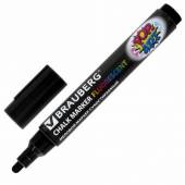 Маркер меловой Brauberg линия 5 мм. черный, сухостираемый