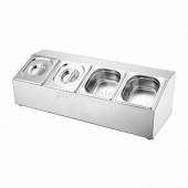 Подставка металлич. 700х260х230мм с 4-мя гастроемкостями (GN1/6-100) P.L.-SUN Подставка металлич. 700х260х230мм с 4-мя гастроемкостями (GN1/6-100) P.L.-SUN