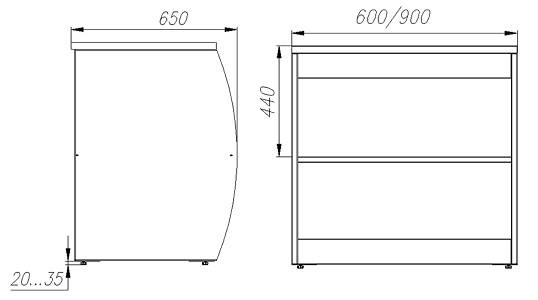 Прилавок нейтральный KC70 N 0,6-7 (Прилавок П-0,6 Carboma Cube)