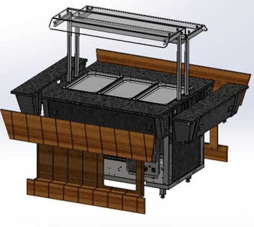 Столешница-вставка Refettorio (шведский стол островной) - S каменная