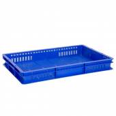 Ящик перфорированный 600х400х75мм прямой синий 61532