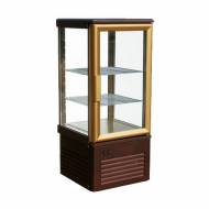 Витрина верт. холодильная кондитерская Carboma R120C динамика (корично-золотой)