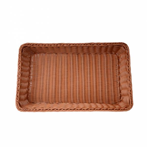 Корзина для хлеба прямоуг. 53*32*9 см. коричневая полиротанг MGprof 68433