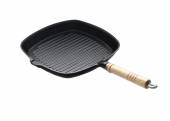 Сковорода-гриль 230х230мм чугун деревянная ручка носик Luxstahl 1561 Сковорода-гриль 230х230мм чугун деревянная ручка носик Luxstahl 1561