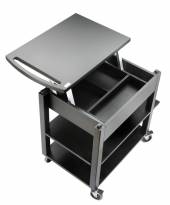 Тележка сервировочная с поднимающ. полкой, 3 уровня, МДФ цвета венге, сталь Pintinox 97150737 Тележка сервировочная с поднимающ. полкой, 3 уровня, МДФ цвета венге, сталь Pintinox 97150737