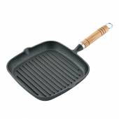 Сковородка чугунная,гриль 22 cм,деревянная ручка P.L.-ProffCuisine S-A156917-22S Сковородка чугунная,гриль 22 cм,деревянная ручка P.L.-ProffCuisine S-A156917-22S