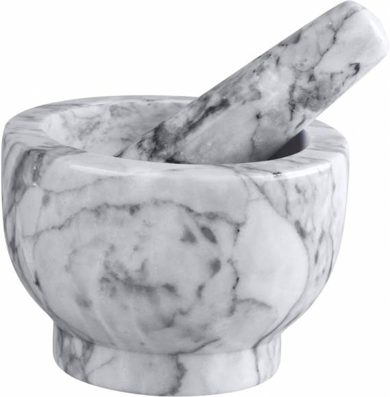 Ступка d=125 мм. h=90 мм. с пестиком 135 мм., мрамор FM Ступка d=125 мм. h=90 мм. с пестиком 135 мм., мрамор FM