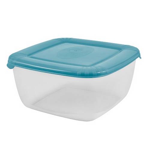 Контейнер для продуктов квадр. 0,95 л. 14,5*14,5*7,2 см. п/п с голубой крышкой /1/17/ Контейнер для продуктов квадр. 0,95 л. 14,5*14,5*7,2 см. п/п с голубой крышкой /1/17/