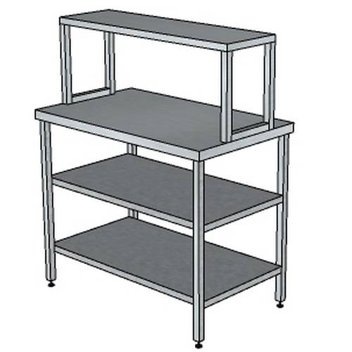 СП2ПДП стол произв.1100*700*1250 с 2-мя нижними и 1-ой верхней полками и без борта 