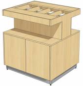 RD2 МОНТ 1000х1000х862 Модуль-основа с нишей для тарелок Островная