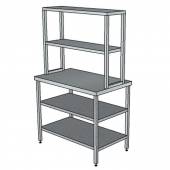 СП2ПДП2 стол произв.1500*700*1650 с 2-мя нижними и 2-мя верхними полками и без борта 