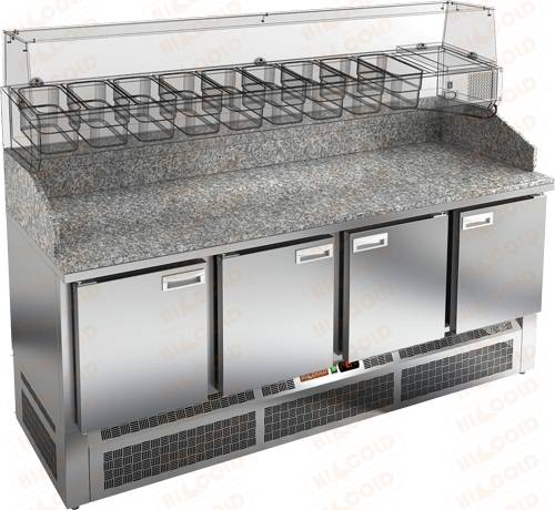 Стол холодильный для пиццы Hicold PZE3-1111/GN камень (агрегат внизу)