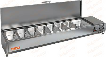 Витрина холод. настольная с крышкой Hicold VRTU 1485 для стола PZ3 вместимость 5х1/3+1/2