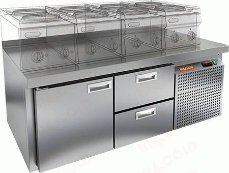 Стол холодильный HICOLD GN 12/TN LT SH 1 дверь, 2 ящика