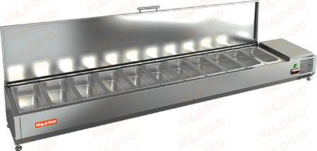 Витрина холод. настольная с крышкой Hicold VRTU 2280 для стола PZ3 вместимость 11х1/3