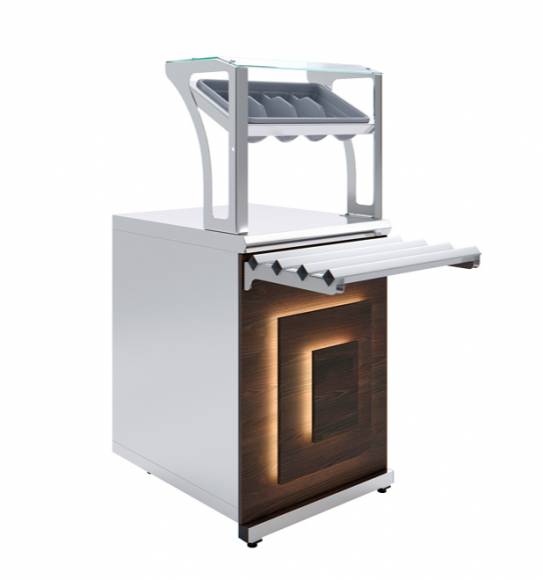 Прилавок для приборов и подносов Pafos Luxstahl ПП (С)-600 Premium (камень)