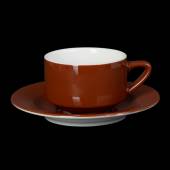 Чайная пара 250мл Corone Gusto коричневая фк1743