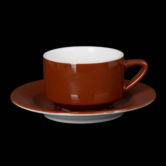 Чайная пара 250мл Corone Gusto коричневая фк1743