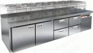 Стол холодильный HICOLD GN 1122/TN LT SH  2 двери 4 ящика