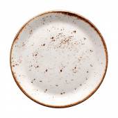 Тарелка мелкая «Крафт Вайт»; фарфор; D=23, H=2см; белый, коричнев. 1155 0543