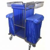 Тележка для горничных ТГ4 ОЛДАК 3 сетчатые полки со шторками, 2 сетчатые корзины, 2 мешка по 75л Тележка для горничных ТГ4 ОЛДАК 3 сетчатые полки со шторками, 2 сетчатые корзины, 2 мешка по 75л