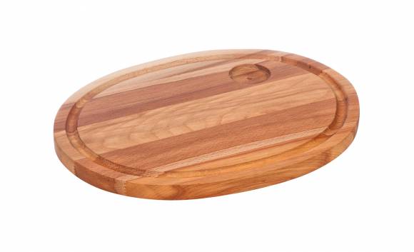Доска для подачи стейка овал 360х280х22мм Доски буковые с бороздкой, выемкой 55419