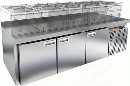 Стол холодильный HICOLD SN111/TN LT SH 3 двери 
