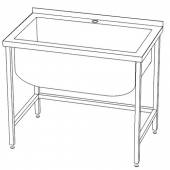 ВМ1 Ванна моечная сварная 1-а секционная 900*400*850 гл.450 с бортом