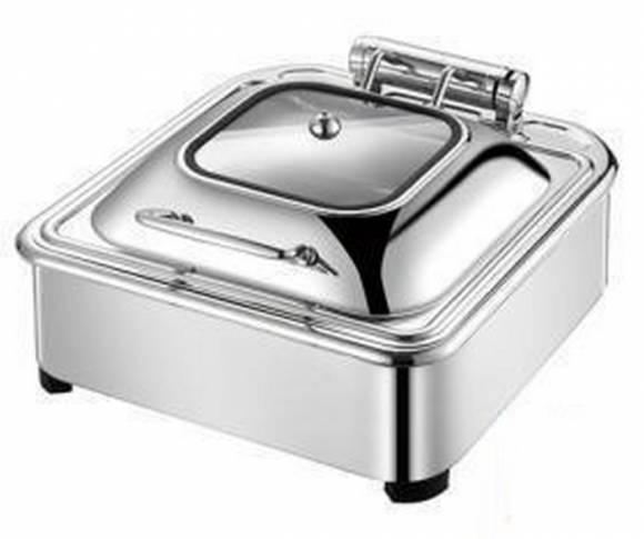 Чафинг-диш MVQ DELUX 6 л с откидной крышкой квадратный