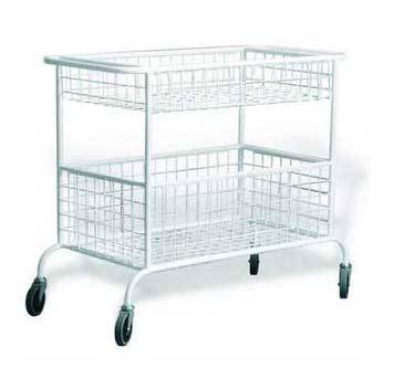 Тележка для белья МТ2 ОЛДАК медицинская, 2 сетчатые корзины Тележка для белья МТ2 ОЛДАК медицинская, 2 сетчатые корзины