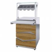 Прилавок для приборов и подносов Zigzag Luxstahl ПП (С)-600 Premium (камень) +столешница