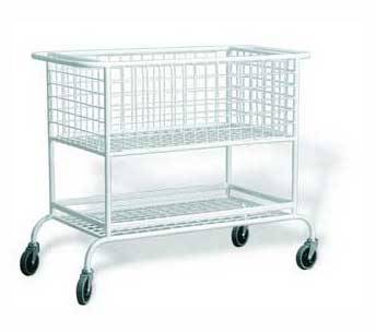 Тележка для белья МТ3 ОЛДАК медицинская, сетчатая корзина, полка с ограничителем Тележка для белья МТ3 ОЛДАК медицинская, сетчатая корзина, полка с ограничителем