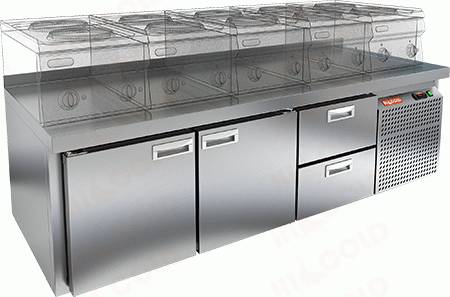 Стол холодильный HICOLD SN 112/TN LT SH  2 двери 2 ящика 