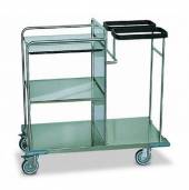 Тележка для белья МТ6 ОЛДАК медицинская, нерж. 3 полки, кронштейны для мешков Тележка для белья МТ6 ОЛДАК медицинская, нерж. 3 полки, кронштейны для мешков