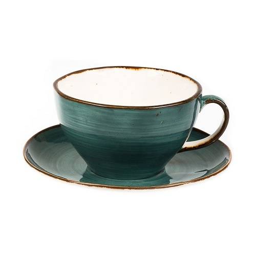 Чашка с блюдцем 375мл фарфор Fusion Green Sea P.L. 81223159 /4/