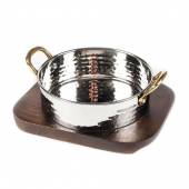 Сковородка d 14см Hammered на деревянной подставке нерж. P.L. Proff Cuisine 73038070 / SG-82733 Сковородка d 14см Hammered на деревянной подставке нерж. P.L. Proff Cuisine 73038070 / SG-82733