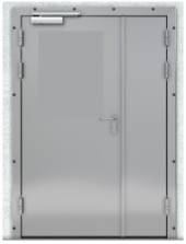 Распашная дверь двухств. технологическая  противопожарная РДДТ (EI60)-1300.2100 рама угловая