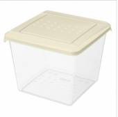 Контейнер для продуктов квадр. 1 л. 12,4*12,4*10 см. п/п с светло-бежевой крышкой /1/20/ Контейнер для продуктов квадр. 1 л. 12,4*12,4*10 см. п/п с светло-бежевой крышкой /1/20/
